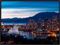 Kanada, Miasto, Oświetlone, Vancouver